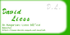 david liess business card